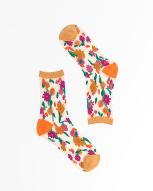 Sock Candy floral socks see through socks